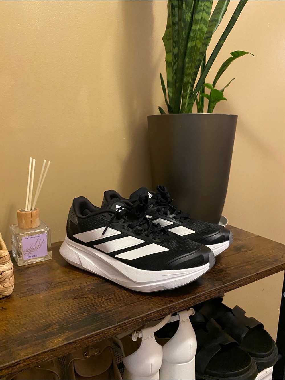 adidas Black and White Athletic Sneakers